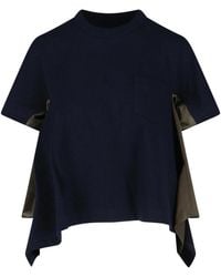 Sacai - T-Shirt Asimmetrica - Lyst