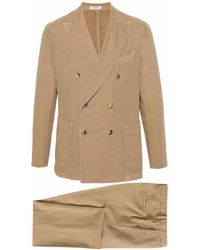 Boglioli - Cotton And Linen Blend Double-breasted Suit - Lyst