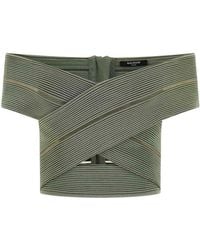 Balmain - Off-The-Shoulder Crop Top - Lyst