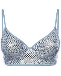 Genny - Mesh Top With Rhinestones - Lyst