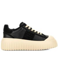 Hogan - H-Stripes Nappa Leather And Suede Sneakers - Lyst