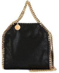 Stella McCartney - Mini Falabella Handbag With Snap Closure And Golden Chain - Lyst