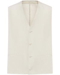 Lardini - Tailored Linen And Cotton Blend Vest - Lyst