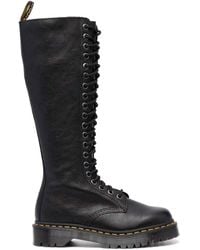 Dr. Martens - Tall Leather Boots With Lace-Up Design - Lyst