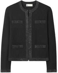 Tory Burch - Kendra Embellished Wool Cardigan - Lyst
