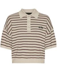 ROTATE BIRGER CHRISTENSEN - Striped Polo Shirt With Logo Patch - Lyst