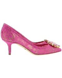 Dolce & Gabbana - Bellucci Lace Brooch-Detail Pumps - Lyst