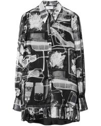 Off-White c/o Virgil Abloh - X-ray-print Silk Shirt Dress - Lyst
