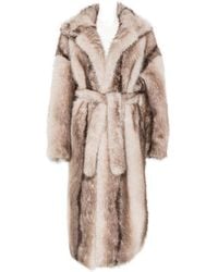 Frankie Shop - Faux Fur Oversized Maxi Belted Coat - Lyst