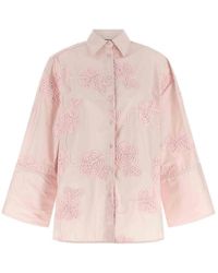 ROTATE BIRGER CHRISTENSEN - Floral Embroidery Shirt - Lyst