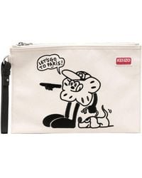 KENZO - Cotton Clutch Bag - Lyst