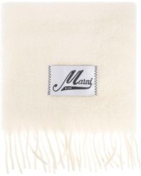 Marni - Cream Alpaca Scarf With Fringes - Lyst
