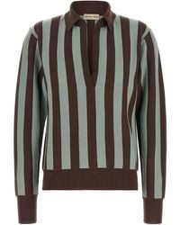 Alberto Biani - Striped Knit Polo Shirt - Lyst