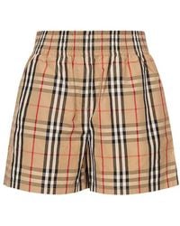 Burberry - Pantaloncini Di Cotone A Quadri - Lyst