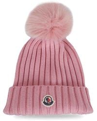 Moncler - Wool Hat With Pom Pom - Lyst