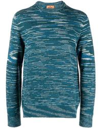 Missoni - Intarsia-knit Cashmere Jumper, Teal, Striped - Lyst