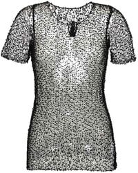 Maison Margiela - Embroidery Semi-Sheer Top - Lyst