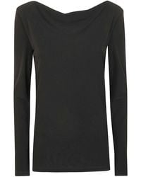 Alberta Ferretti - Jersey And Tulle Blouse - Lyst
