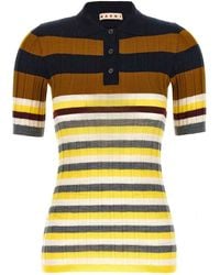 Marni - Ribbed Wool Polo Shirt - Lyst