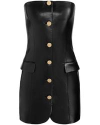 Alice + Olivia - Vegan Leather Mini Blazer Dress - Lyst