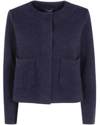 Anneclaire - Round Neck Knitted Jacket - Lyst