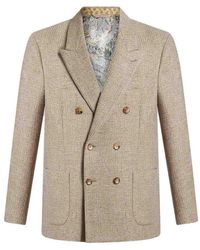 Etro - Double-Breasted Jacket With Peak Lapels - Lyst