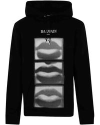 Balmain - Lips Print Hoodie - Lyst