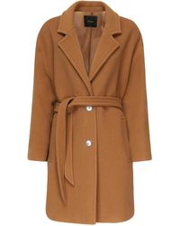 Pinko - Chipster Belted Lapel Coat - Lyst