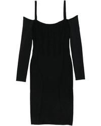 Mugler - Ribbed Off-Shoulder Mini Dress - Lyst