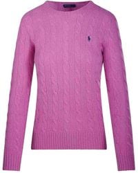 Polo Ralph Lauren - Cable Wool And Cashmere Crewneck Jumper - Lyst