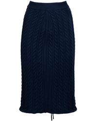 KENZO - Cable Lace Up Midi Skirt - Lyst