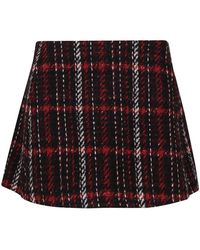 Marni - Checked Wool Blend Mini Skirt - Lyst