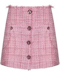 Gcds - Pink Tweed Mini Skirt - Lyst