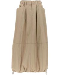 Brunello Cucinelli - Drawstring Skirt At The Hem - Lyst