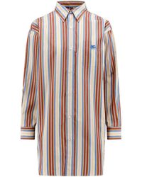 Etro - Cotton Shirt With Striped Motif - Lyst