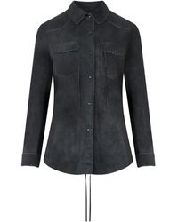 Salvatore Santoro - Suede Shirt With Laces Detail - Lyst