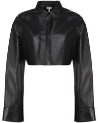 Loewe - Crop-top Shirt In Leather - Lyst