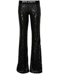 Palm Angels - Logo Sequined Flared Trousers - Lyst