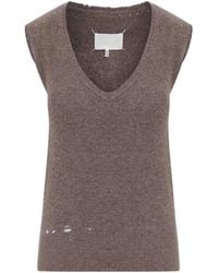 Maison Margiela - Distressed-Effect Knit Vest - Lyst