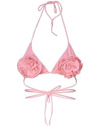 Magda Butrym - Triangle Bikini Top With Floral Straps - Lyst