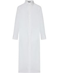 Balenciaga - Long Chemisier Dress With Drape On The Back - Lyst