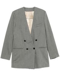 Alberta Ferretti - Wool Blend Blazer Jacket - Lyst