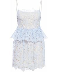 Self-Portrait - Organza Lace Mini Dress - Lyst