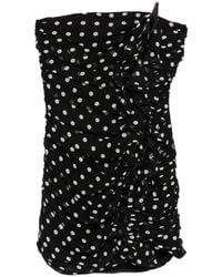 Nina Ricci - Polka Dot Silk Bustier Mini Dress - Lyst