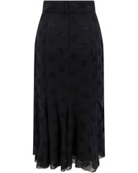 Dolce & Gabbana - Devor Silk Skirt With All-over Dg Logo - Lyst