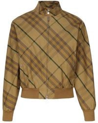 Burberry - Check Bomber Jacket - Lyst