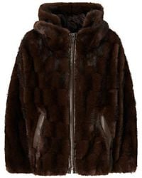 Pinko - Cadetia Faux Fur Jacket With Zip - Lyst