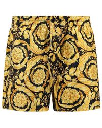 Versace - Silk Pajama Shorts With Barocco Print - Lyst