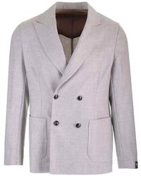 Barba Napoli - Easy Double Breasted Jacket - Lyst