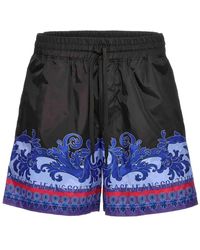 Versace - Print Nylon Bermuda Shorts - Lyst